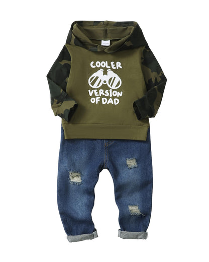 NZRVAWS Baby Boy Clothes Toddler Boy Outfit 2 3 4T 6 12 18 24 Month Fall Winter Hoodie Ripped Jeans Clothing