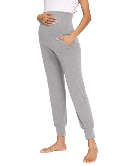 fitglam Women's Maternity Pants Over Belly Lounge Pajamas Clothes Pregnancy Must Haves Joggers with Pockets