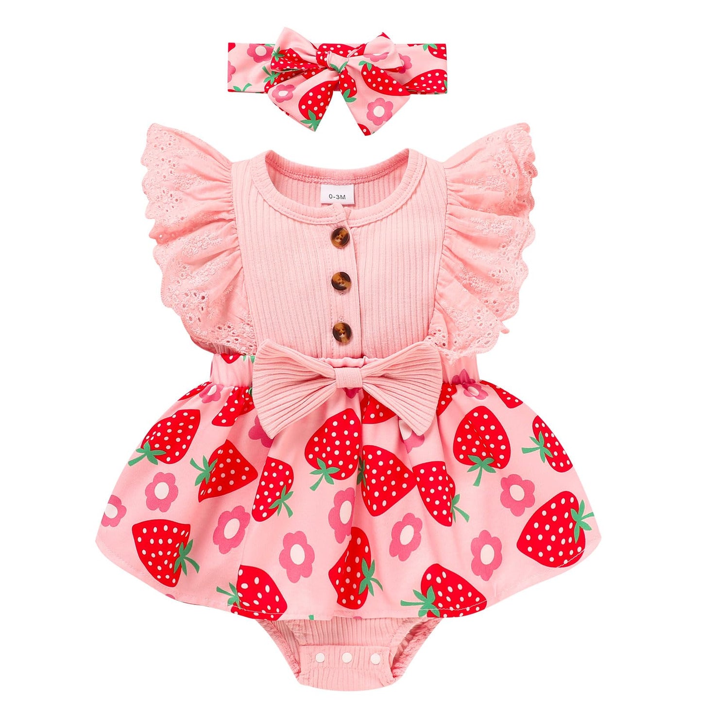 Sinhoon Baby Girl Clothes Newborn Ruffled Sleeveless Romper Floral Dreesy Bodysuit Heaedband 3pcs Baby Girl Summer Clothes