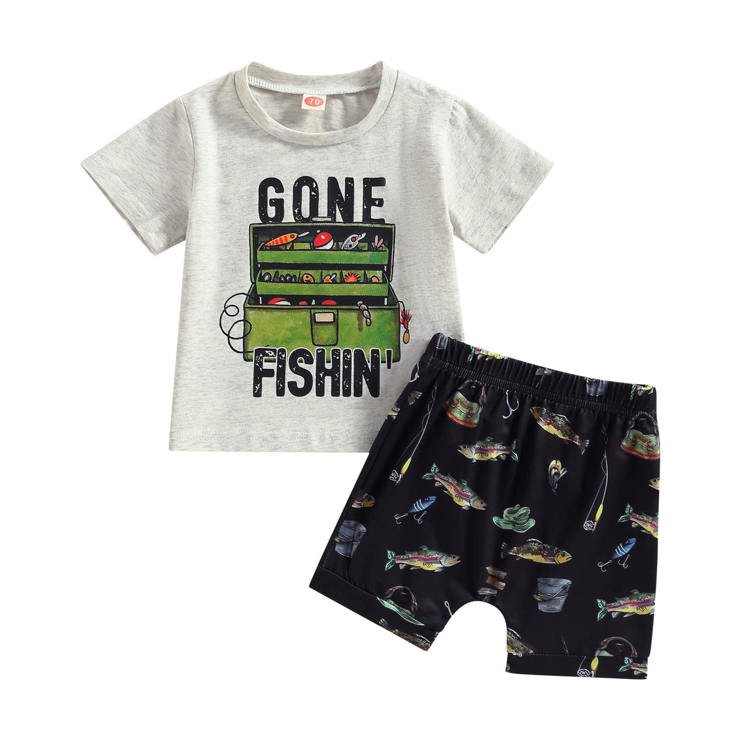 Kupretty Baby Boy Clothes Toddler Summer Outfit Short Sleeve T-Shirt Tee Tops Joggers Casual Shorts 2Pcs Clothing Set