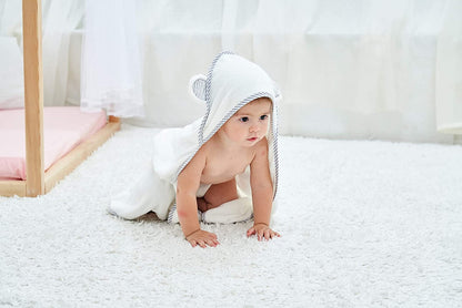 HIPHOP PANDA Hooded Towel - Rayon Made from Bamboo, Bath Towel with Bear Ears for Newborn, Babie, Toddler, Infant - Absorbent Large Baby Towel - Yellow Duck, 30 x 30 Inch