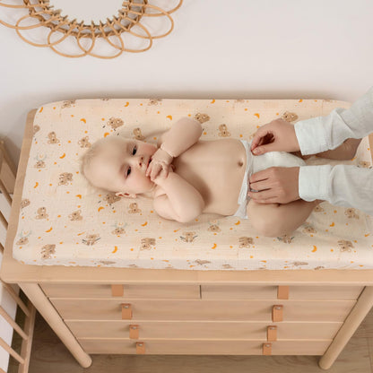 Muslin Changing Pad Cover 100% Cotton Diaper Changing Table Cover for Unisex Baby Boys Girls 2 Pack Changing Pad Sheets Brown