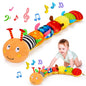 Baby Sensory Toy 0-6 Month Music Animal Stuffed Plush Caterpillar Toy for Infant 0-3-6 Month Tummy Time with Baby Mirror Crinkle Rattle for 6-12 Month Carseat Toy for Newborn Boys Girls Shower Gifts