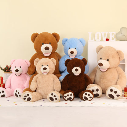 MorisMos Smile Giant Teddy Bear, 51inch Large Stuffed Bears with Big Footprints, Big Stuffed Animals Cuddly Plush Gifts for Girlfriends, Boyfriend, Dark Brown