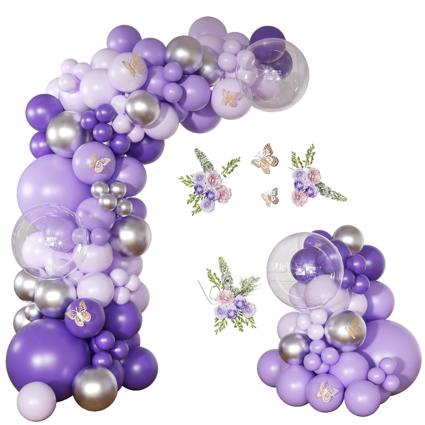 Pink and White Balloon Arch Kit, 138 Pcs Pink and Gold Balloon Garland Arch Kit Include Pastel Pink White Gold Confetti Balloons for Birthday Baby Shower Wedding Bridal Shower Party