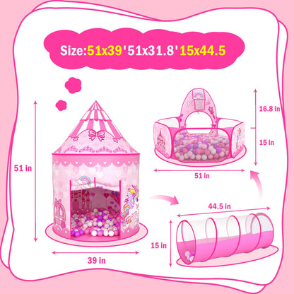 Sumbababy Kids Tent with Crawl Tunnel: Ball Pit Tent for Toddlers - Ball Pit Tunnels for Young Children - Pop Up Baby and Toddler Tent for Indoor & Outdoor