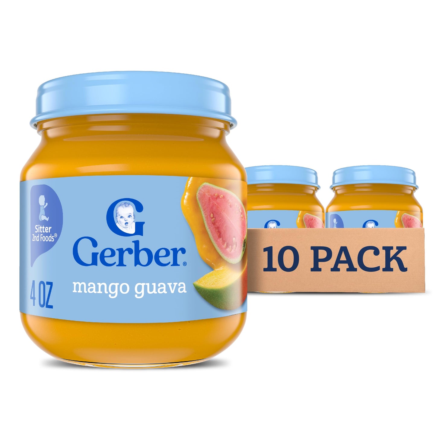Gerber Stage 1 Baby Food, Organic Butternut Squash Jar, Baby Puree, Non-GMO, Vegetable, Puree Jars Glass, 10-pack