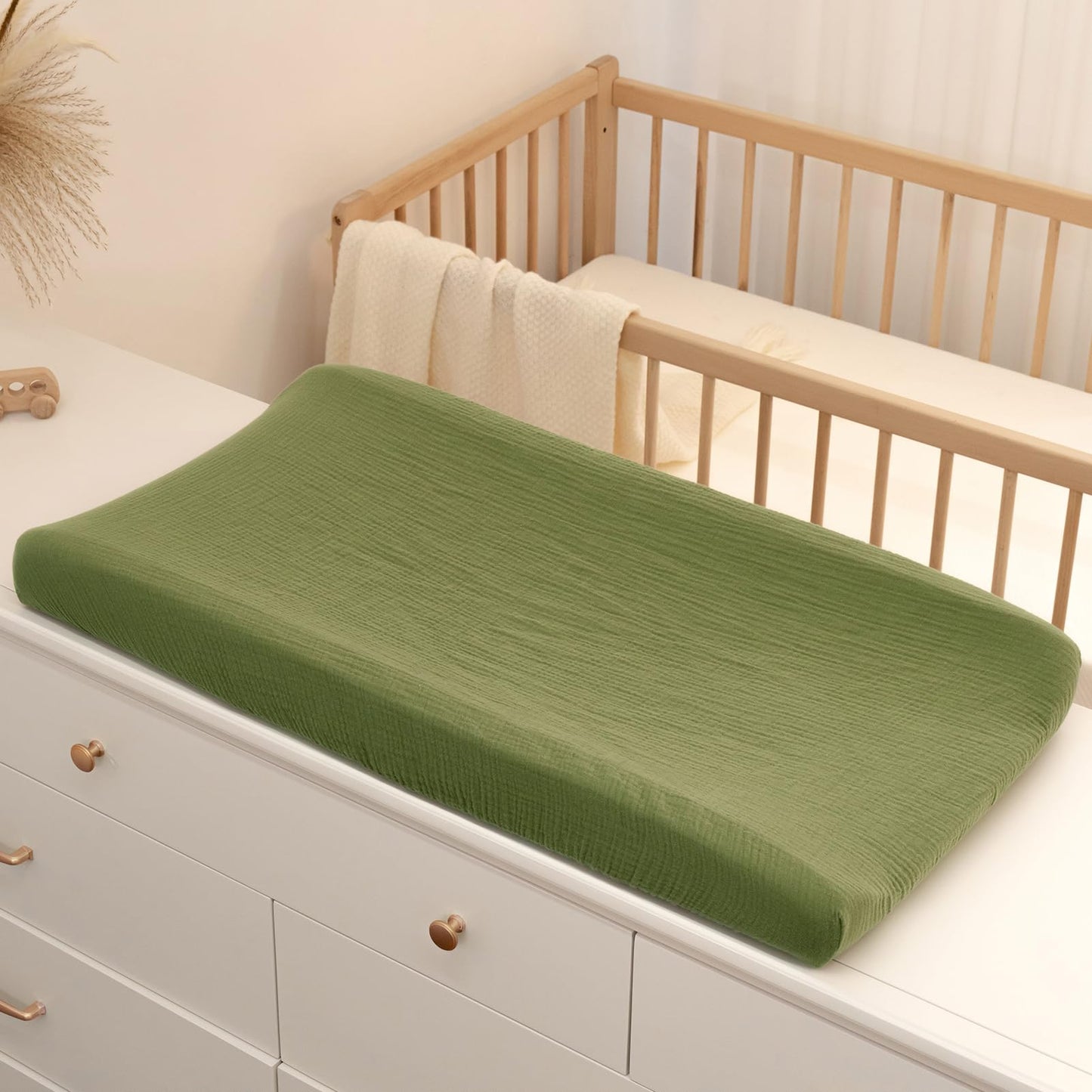 Muslin Changing Pad Cover 100% Cotton Diaper Changing Table Cover for Unisex Baby Boys Girls 2 Pack Changing Pad Sheets Brown