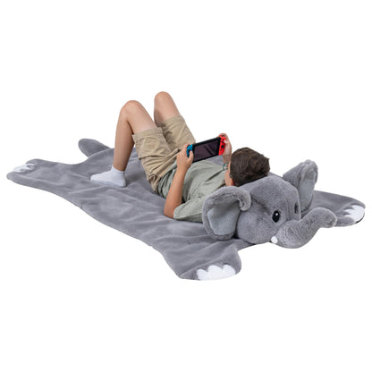 Plush PlushieRugs - Animal Rug for Kids Room, Fluffy Nursery and Fur Kids Rugs for Playroom - Big Large Stuffed Animals Irregular Shaped Rug that Works Great as Woodland Nursery Decor (Dinosaur)