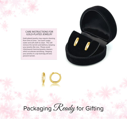 Cherished Moments Sterling Silver and 14K Gold Plated 10mm Hoop Earrings