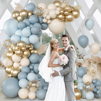 147pcs Neutral Balloon Garland Arch Kit, Different Sizes with Beige Cream Sand White Metallic Champagne Gold Balloons for Wedding Bridal Shower Birthday Boho Neutral Baby Shower Party Decorations