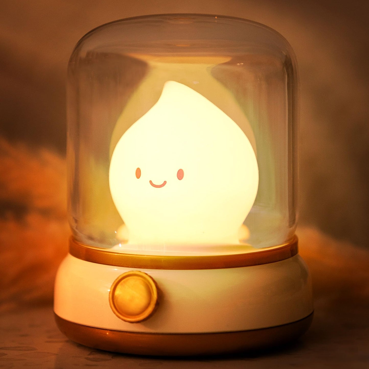 Cute Chibi Flame Lamp, Anime Cozy Lights, Retro Rechargeable Night Light, Decor, Cute Desk Accessories, Gifts