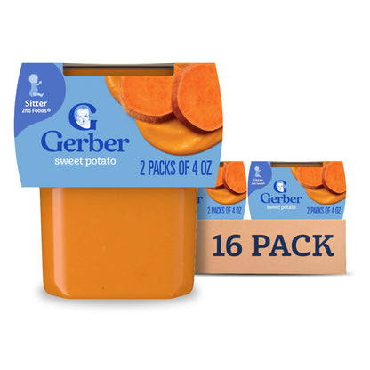 Gerber 2nd Food Baby Food Green Bean Puree, Natural & Non-GMO, 8 Ounce, 2 Count (Pack of 8)