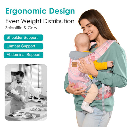 Baby Carrier Newborn to Toddler, Ergonomic Adjustable Toddler Carriers for 7-65 Lbs, Cozy Lightweight Infant Carrier with Neck Support, Baby Holder Carrier with Lumbar Support for Mom Dad