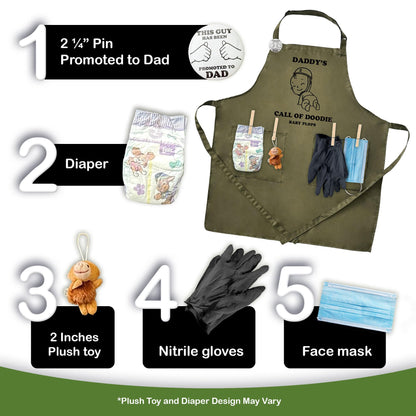 MUNIFICENCE APRON DADDY TO BE GAG GIFT, BABY SHOWER FUNNY ACTIVITY, GENDER REVEAL, NEW DADDY
