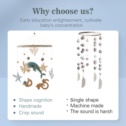 Baby Mobile for Crib Bear Cloud Crib Mobile Handmade Furry Nursery Mobile Gender Neutral Crib Toy Hanging for Nursery Decor Accessories