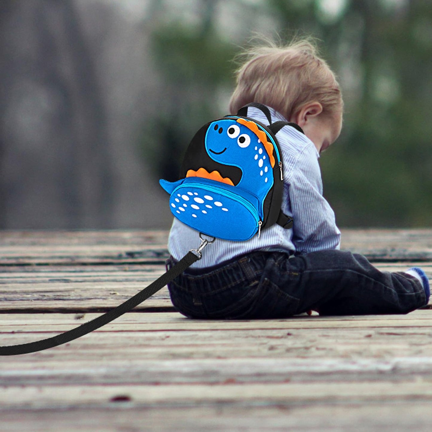 Accmor Toddler Harness Backpack Leash, Cute Dinosaur Backpacks with Anti Lost Wrist Link, Cute Mini Child Backpack Wristband Tether Strap and Protection Leashes for Boys Girls Aged 1-3 Years