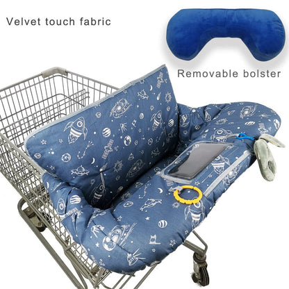 Shopping Cart Cover for Baby/Toddler 2-in-1 High Chair Cover, Easy Attach & Remove, with Cellphone Holder, Pink Strip Star