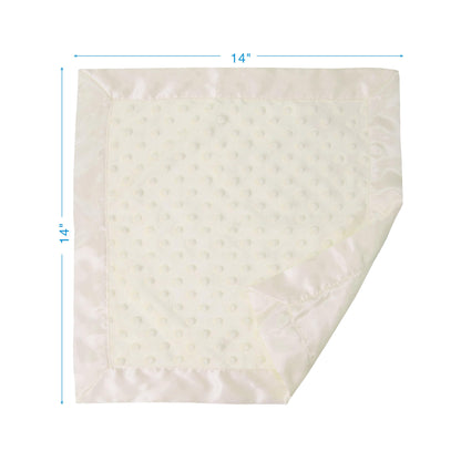 American Baby Company Heavenly Soft Chenille Security Blanket, 2-Layer Design with Minky Dot & Silky Satin, Pink, 14" x 14" for Boys and Girls