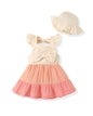 Renotemy Infant Baby Girl Dresses Toddler Girl Clothes Summer Cotton Linen Boho Smocked Sundress Gift for Girls with Hat