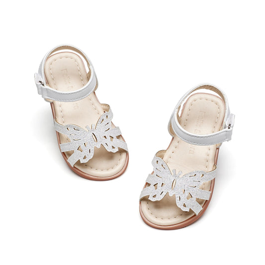 Felix & Flora Toddler Girls Sandals Soft Rubber Flats Summer Baby Flower Girl Shoes.