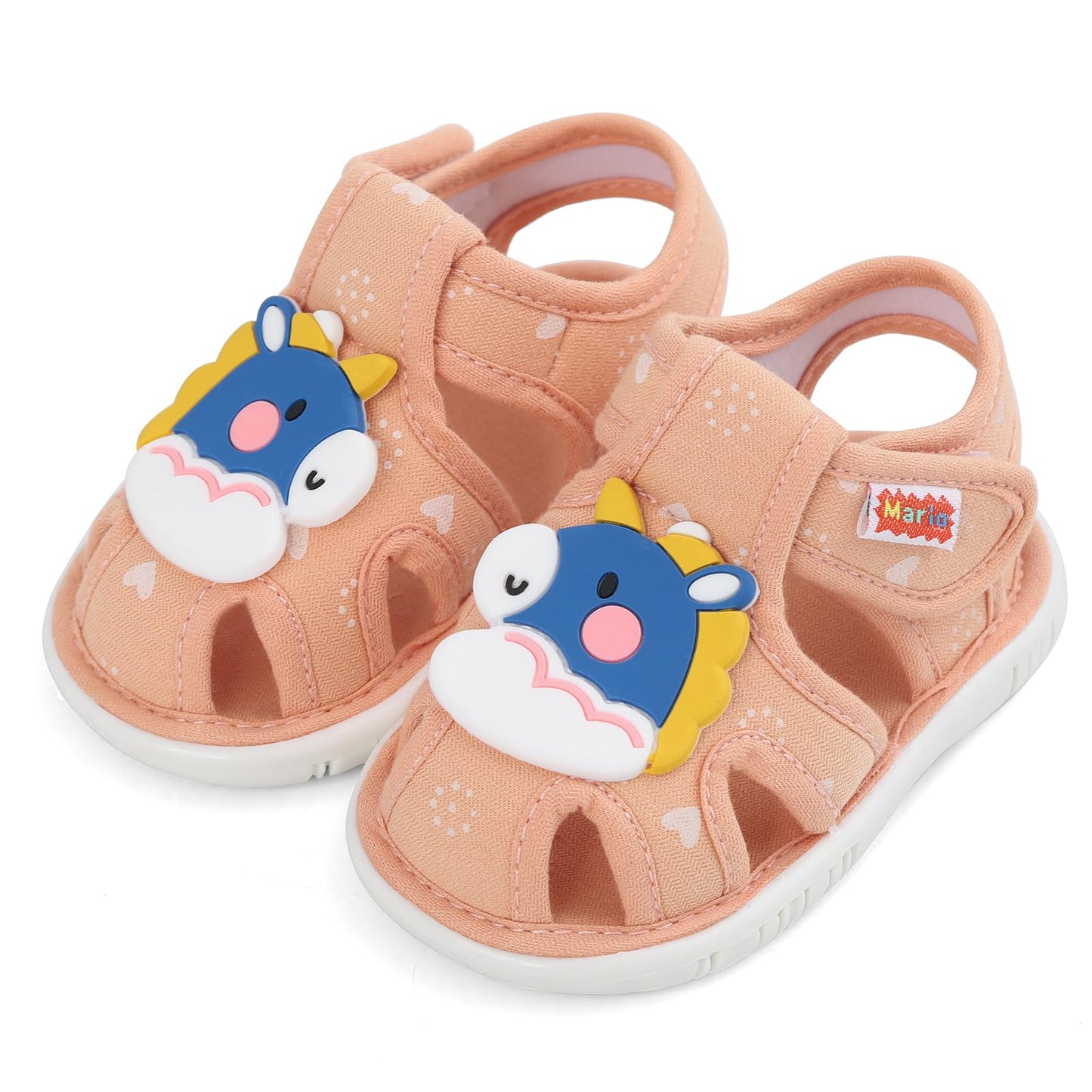 ESTAMICO Baby Boys Girls Sandals Cute Animal Summer Shoes Breathable Non Slip First Walker, 18-24 Months Toddler, Light Blue