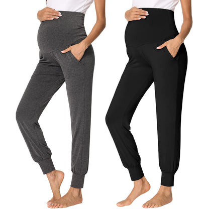 fitglam Women's Maternity Pants Over Belly Lounge Pajamas Clothes Pregnancy Must Haves Joggers with Pockets