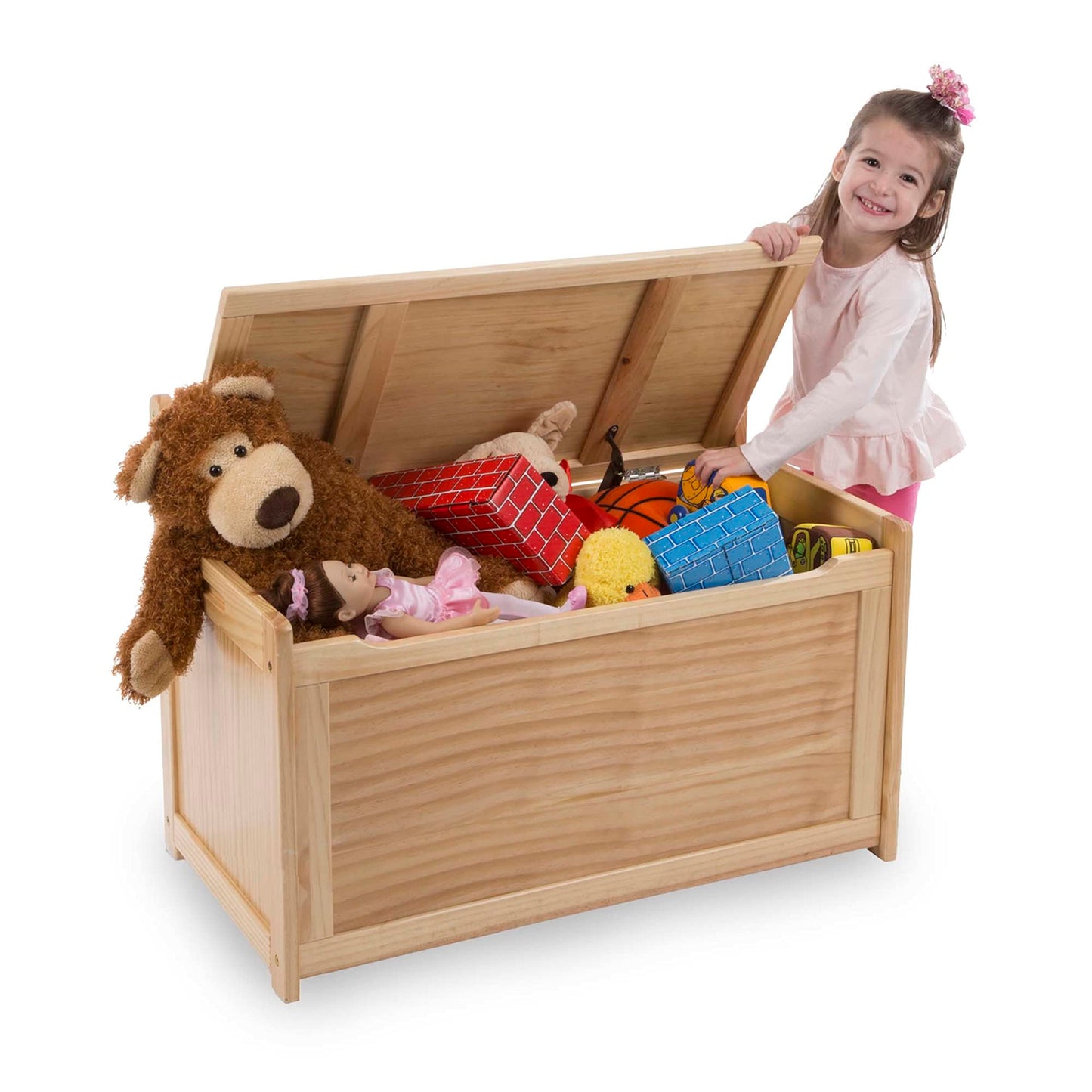 Melissa & Doug Wooden Toy Chest - White Furniture for Playroom - Kids Toy Box, Wooden Storage Organizer, Children's Furniture
