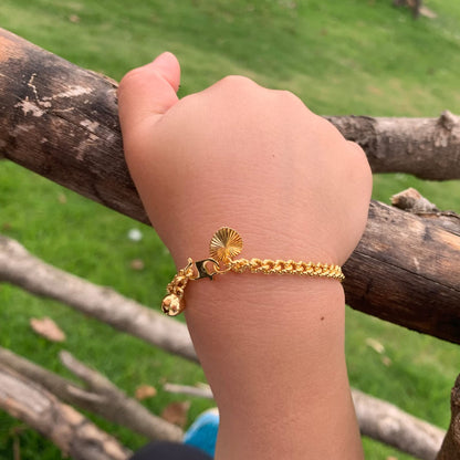 Ethlyn Baby Bracelets for boys Girls 18K Gold Plated Cuban Link Chain Bracelets for Boys Gift for Your Son