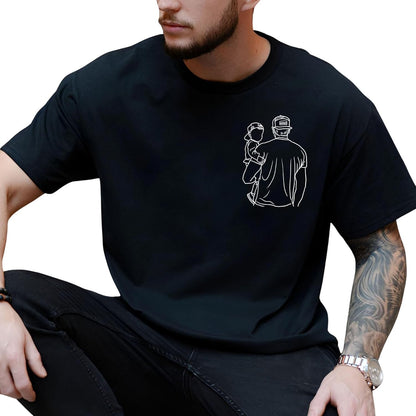 Custom Photo T-Shirt for Dad, Personalized Dad Portrait Shirt, Gifts Fathers Day for Dad Papa Grandpa, Dad Birthday Gifts, Gift for Husband, Customized Photo Hoodie, Father's Day Tshirt