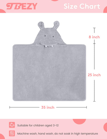 Baby Hooded Towel with Unique Animal Design Ultra Soft Thick Cotton Bath Towel for Newborn (Bunny)