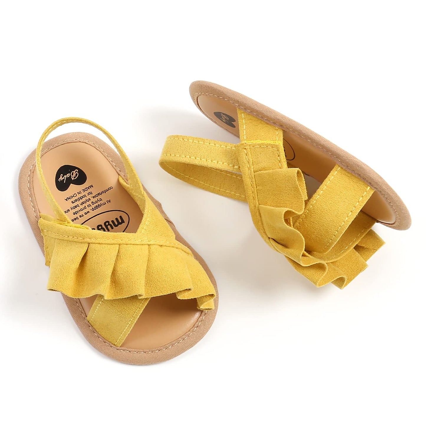 SOFMUO Baby Girls Sandals Premium Soft Sole Infant Indoor Flat Newborn Slippers Lightweight Comfort Toddler Summer Princess Dress Shoes