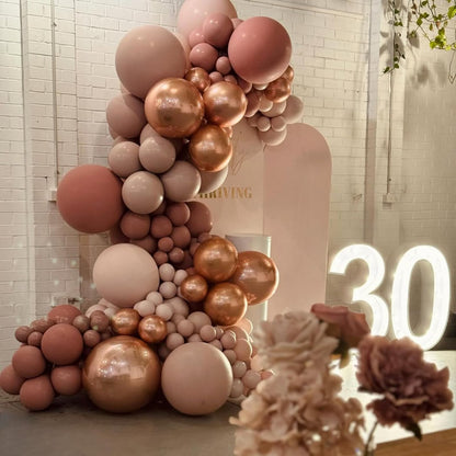 Sage Green Balloons Arch Double Stuffed, Olive Dusty Green Brown Beige Neutral Balloon Garland Kit, White Sand Apricot Tan Latex Balloon for Baby Shower Birthday Jungle Safari Party Decoration