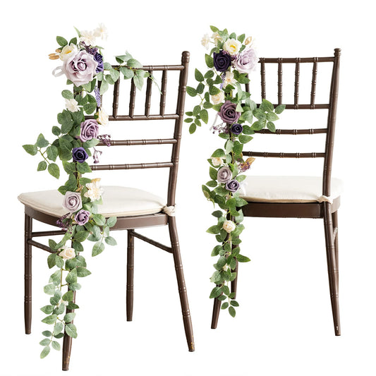 Ling's Moment 10pcs Wedding Chair Decorations Aisle Floral Swag Artificial Pew Flowers Hanging Garland Pink Blush & Cream For Ceremony Reception Church Rose Floral Faux Arrangement Party Outdoor Decor