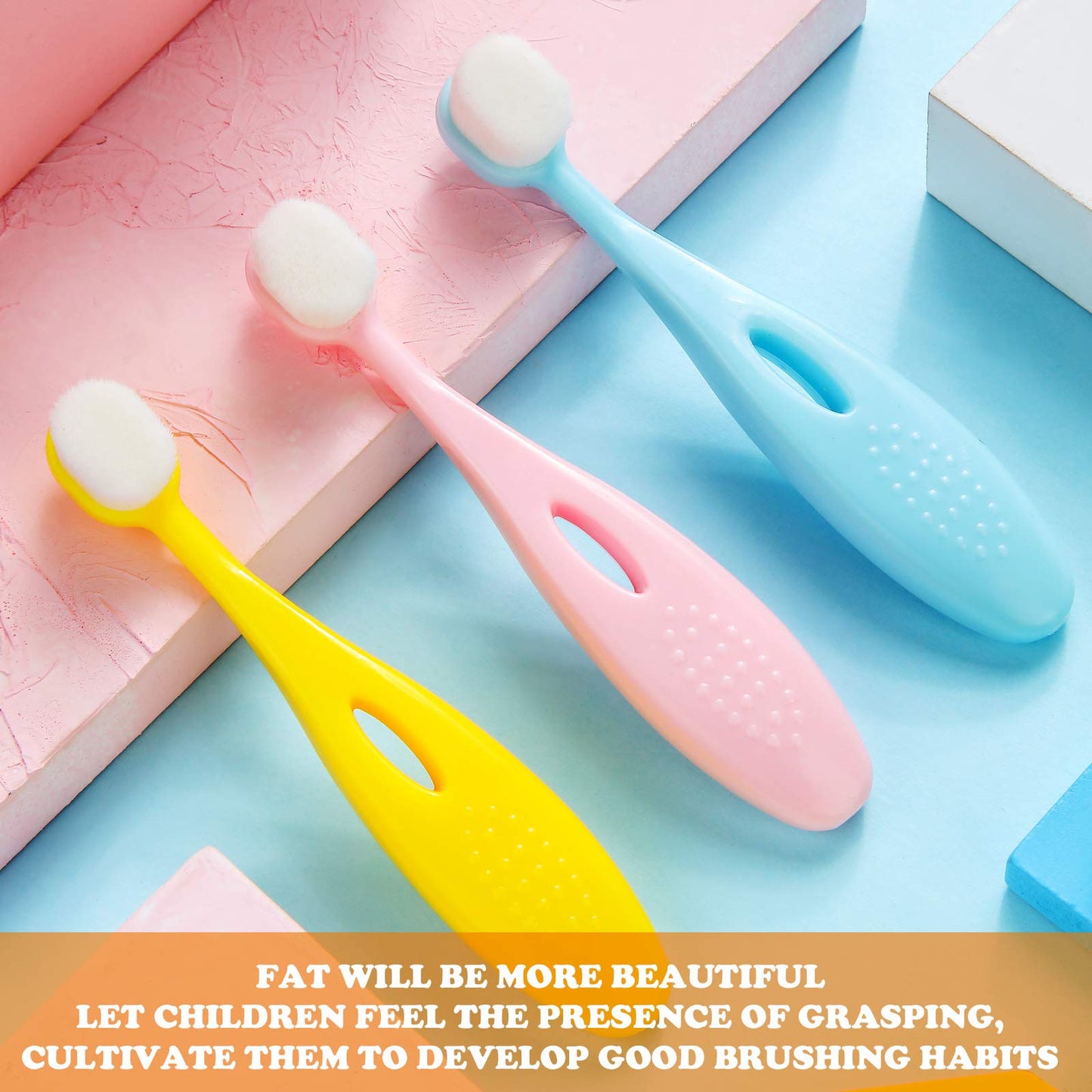 6 Pieces Kids Extra Soft Nano Toothbrush Children Bristles Children Micro Nano Manual Toothbrush Set with 20000 Bristles for Age 3and Above Boys Girls Gum Protecting Cleaning(Cute Style)