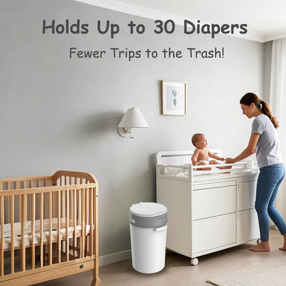 Bellababy Diaper Pail, Upgrade Baby Diaper Bin with Double Odor Locking, Includes 1 Refill (270 inches/pcs), Compact Design for Nursery