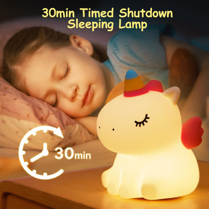 Night Light,LED Silicone Material, 3 Levels of Warm Light, Cute Animal Night Lamp for Kid's Room Decor and Breastfeeding Nursery, Squishy Novelty Bedside Lamp for Boys Girls Baby Children