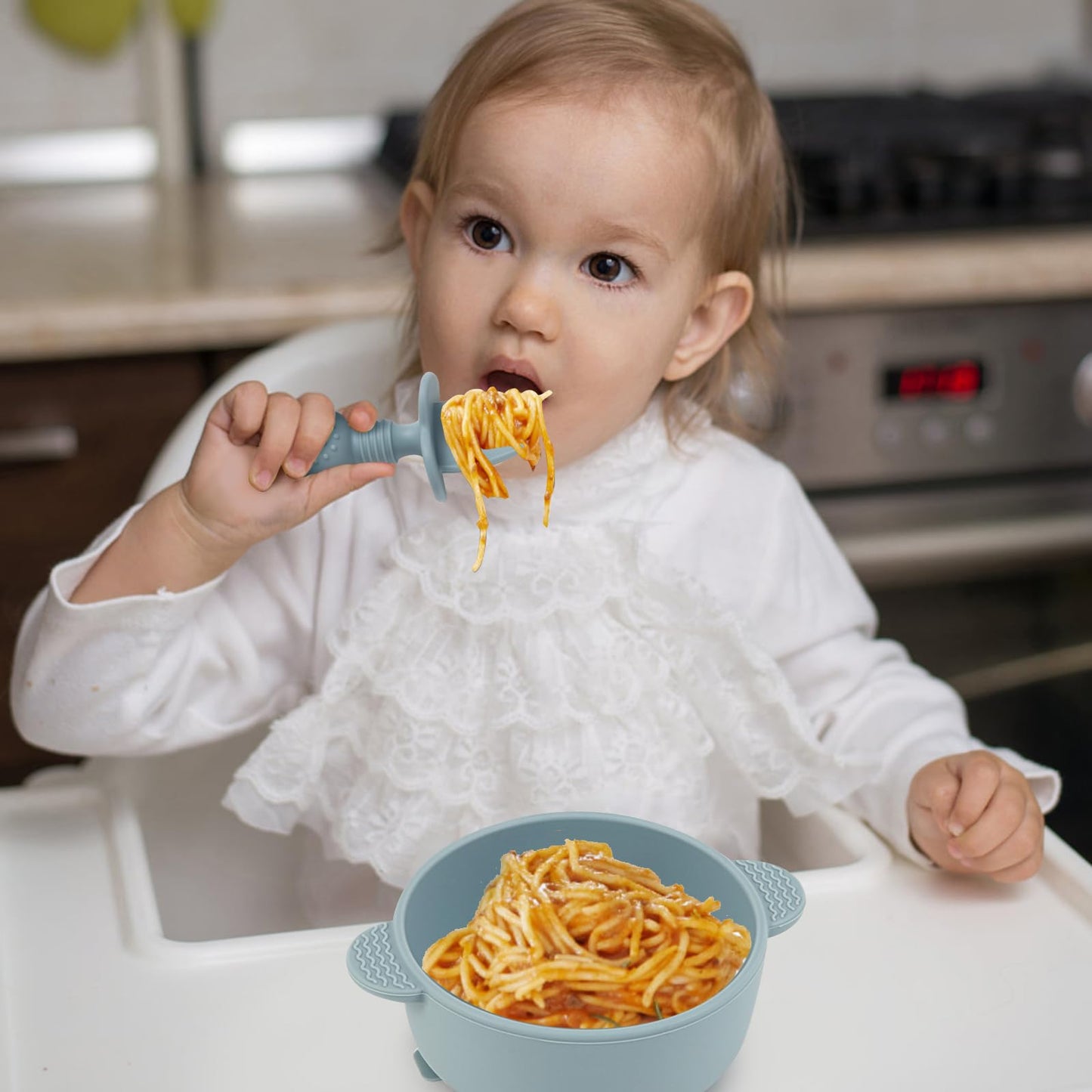 6 Pack Baby Spoons and Forks Set, Silicone Baby Spoons Self Feeding 6 Months for Toddler Utensils,BPA Free, Baby Led Weaning Supplies Feeding Essentials,Dishwasher and Boil Safe