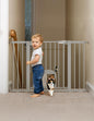 Babelio Upgraded Baby Gate with Cat Door, 29-43" Auto Close Durable Dog Gate for Stairs, Doorways and House, Easy Walk Thru Safety Gate with Pet Door Includes 4 Wall Cups, Black