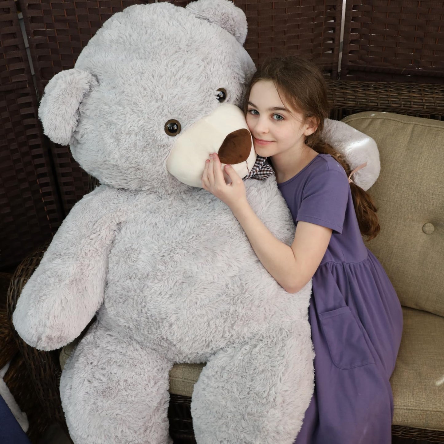 51 inch Big Teddy Bear Cute Giant Stuffed Animals Soft Plush Toy for Girlfriend Kids for Birthday Christmas Valentine's Day