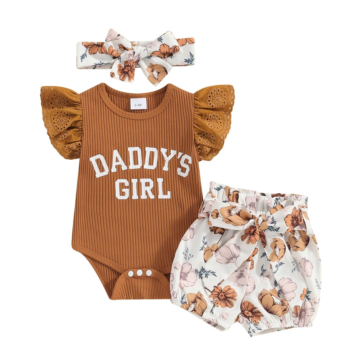 Hello World Newborn Outfit Baby Girl Going Home Outfit Ruffle Ribbed Romper Top Floral Pants Set Cute Summer Clothes