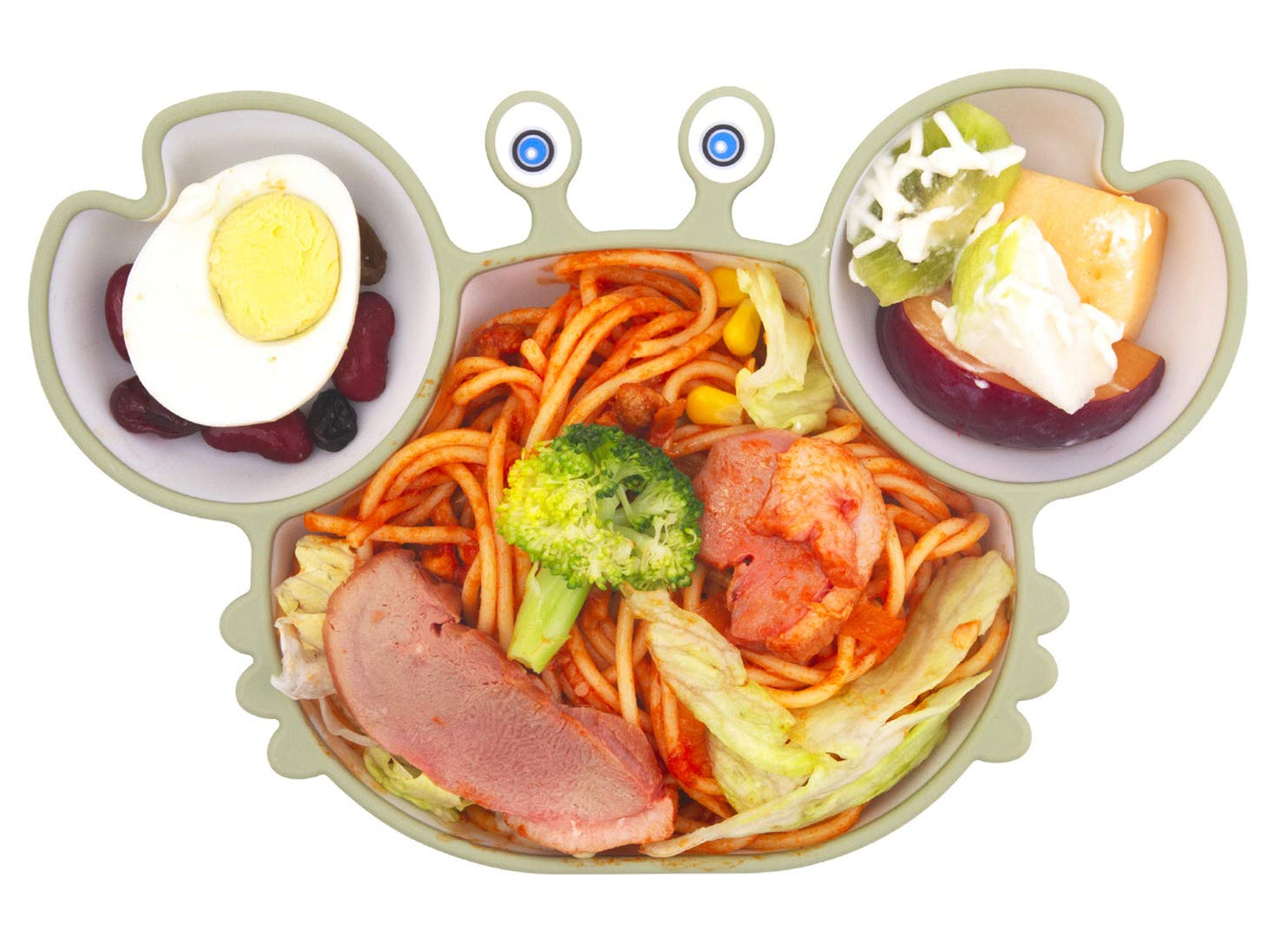 Silicone Suction Plate for Toddlers - Self Feeding Training Divided Plate Dish and Bowl for Baby and Toddler, Fits for Most Highchairs Trays, BPA Free Microwave Dishwasher Safe