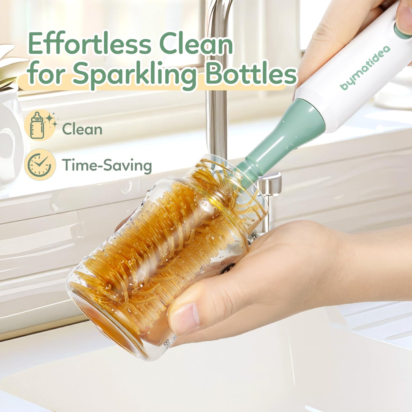Electric Baby Bottle Brush Cleaner, 8-in-1 Travel Kit with Storage Box, Food-Grade Silicone, Waterproof, Long Battery Life, Portable Baby Bottle Cleaner Brush Set, Ideal Gift for Parents & Babies