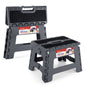 ACSTEP Folding Step Stool 9'' Tall Kids Step Stool Holds Up to 300 lb Plastic Foldable Step Stools for Kids Non-Slip Surface with Carry Handle Collapsible Stool for Home, Outdoor and Indoor(Black)