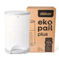 Diaper Dekor EKO Plus Diaper Pail Gift Set, White | ONLY Eco-Friendly Diaper Pail Made with 70% Recycled Materials | Comes with up to a Year's Supply Worth of Diaper Dekor Refills!