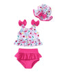 Mioglrie Baby Infant Swimsuit Girl Toddler Bathing Suit Girl Summer Beach Bikini Tankini Swimwear Hat 3-24 Months 2t-5t