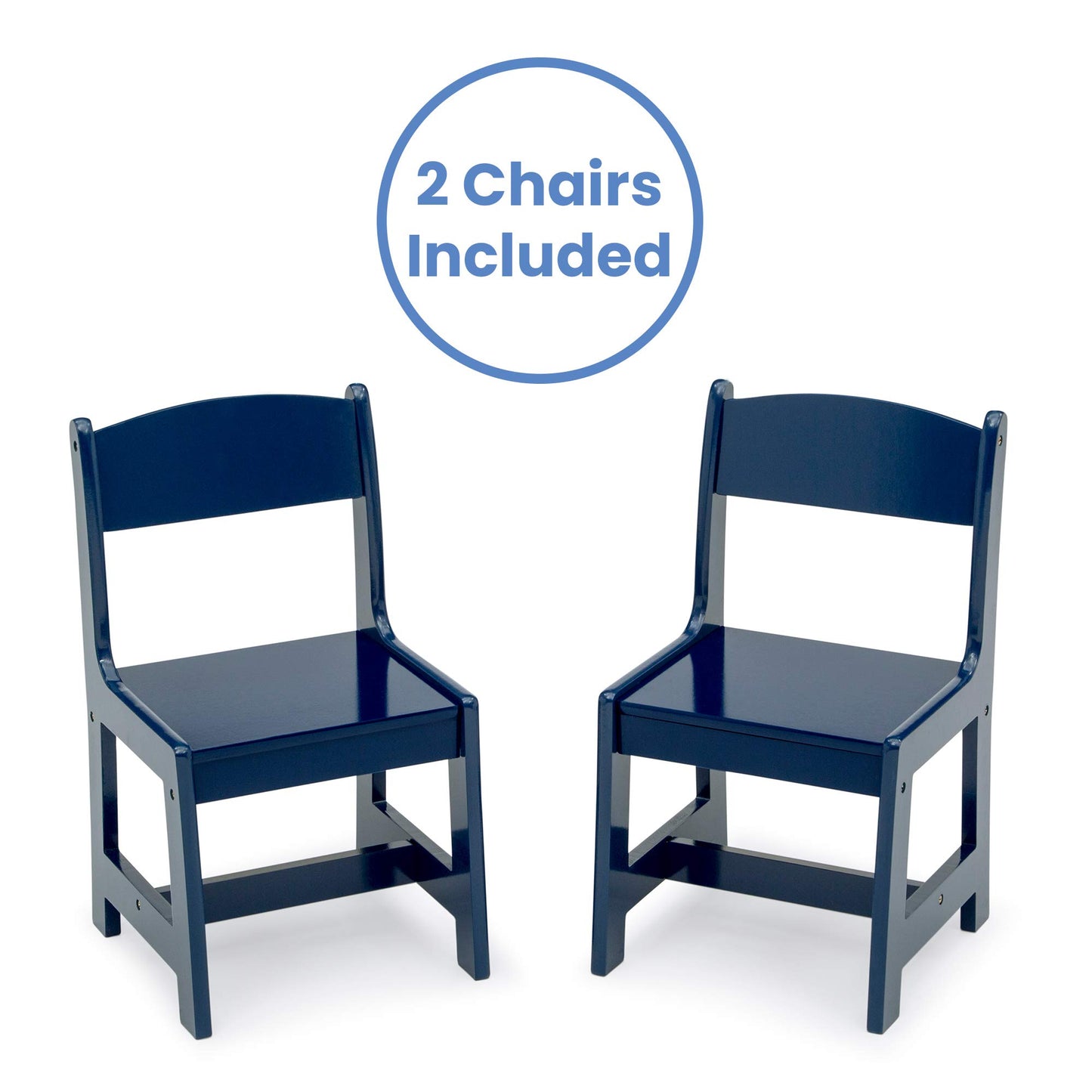 Delta Children MySize Kids Wood Table and Chair Set (2 Chairs Included) - Ideal for Arts & Crafts, Snack Time, & More - Greenguard Gold Certified, Bianca White, 3 Piece Set