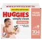 Huggies Simply Clean Fresh Scent Baby Wipes, 3 Flip-Top Packs of 64 (192 Wipes Total), Packaging May Vary