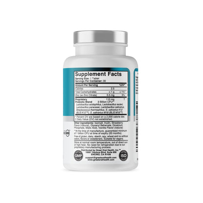 Oral Probiotics for Mouth Bad Breath Treatment for Kids Dental Care & Cavity Prevention with BLIS K12 M18 – Dr Formulated Dental Probiotics for Teeth and Gums, 30 Chewable Tablets Strawberry Vanilla
