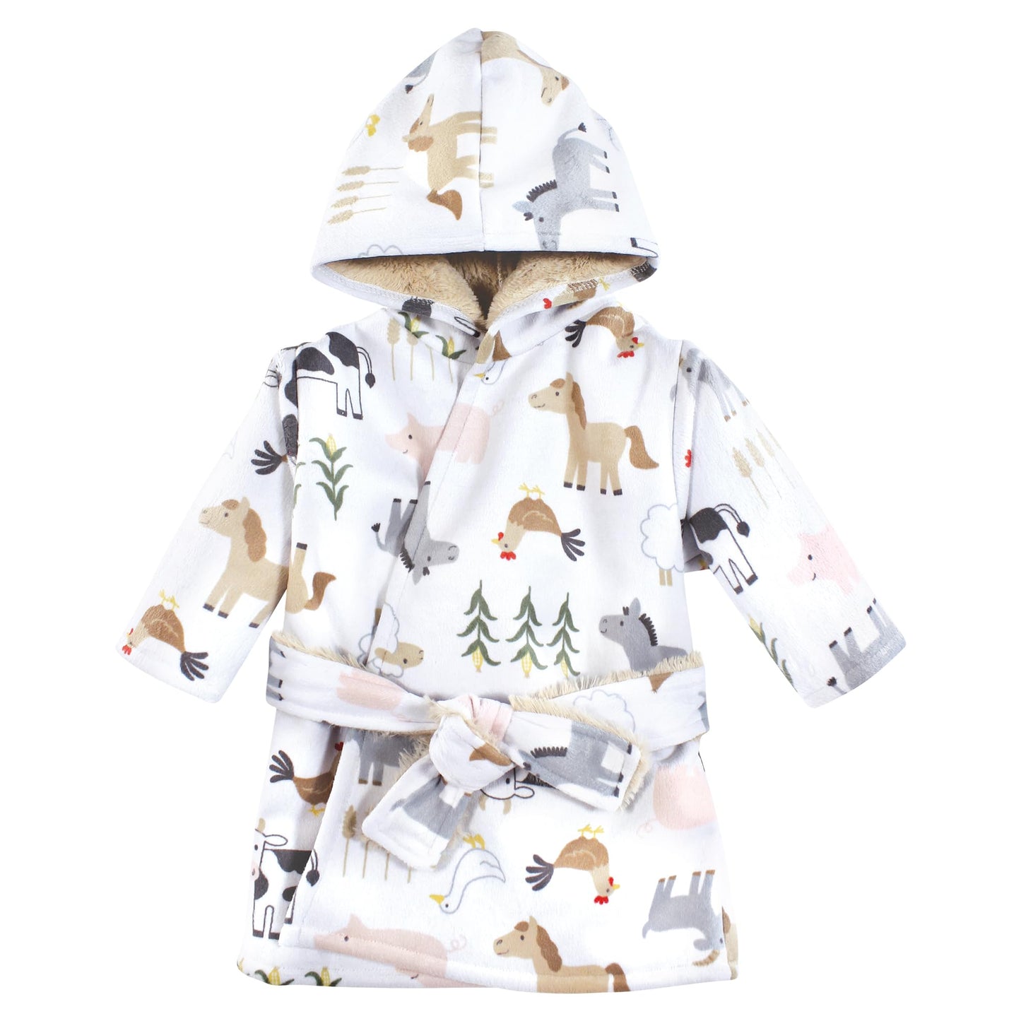 Hudson Baby Unisex Baby Mink with Faux Fur Lining Pool and Beach Robe Cover-ups